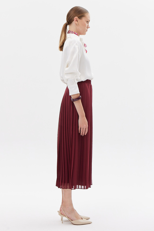 Kadın Şifon Piliseli Etek - 4