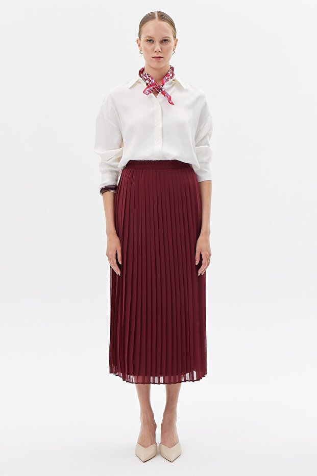 Kadın Şifon Piliseli Etek - 2