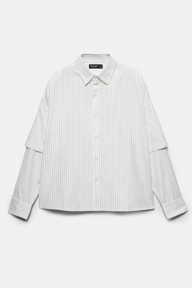 Çift Kol Çizgili Gömlek - 7