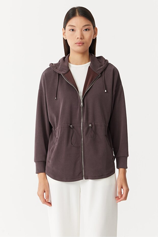 Kadın Kapüşonlu Sweat Üst - 1