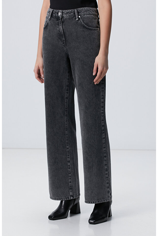 Antrasit Denim Pantolon - 4