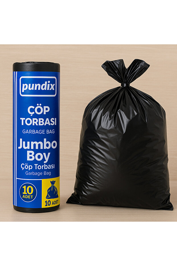 J350 Çöp Poşeti 80X110 cm Siyah – Opp Ambalajlı (1 Koli = 20 Rulo / 200 Adet) Çöp Torbası - 2