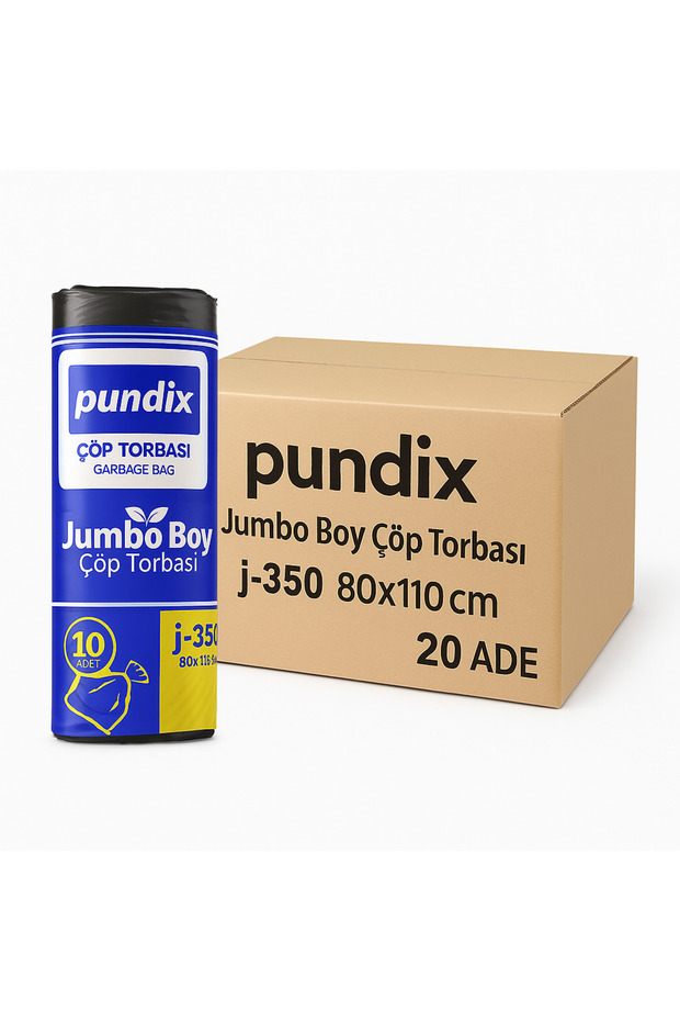 J350 Çöp Poşeti 80X110 cm Siyah – Opp Ambalajlı (1 Koli = 20 Rulo / 200 Adet) Çöp Torbası - 4
