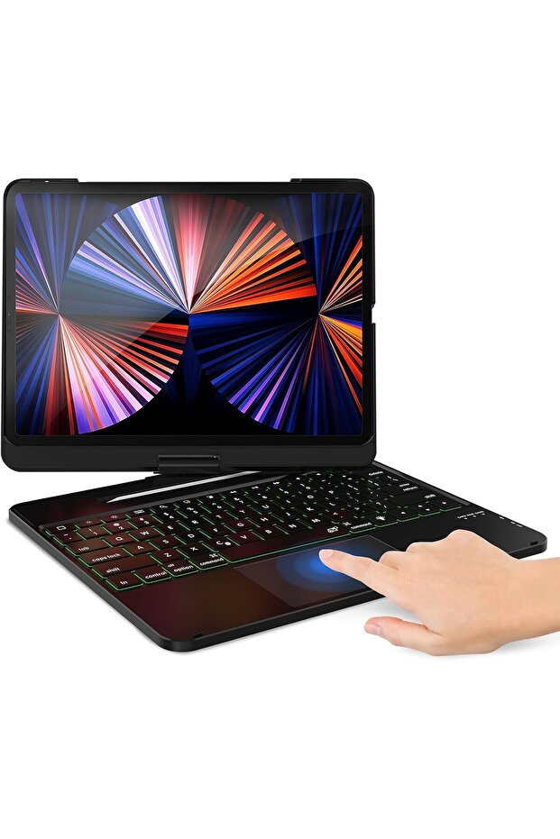 Touchpad Keyboard Case for iPad Pro 12.9 (3rd-6th Gen) - 360° Rotation, Backlit, Trackpad, - 1