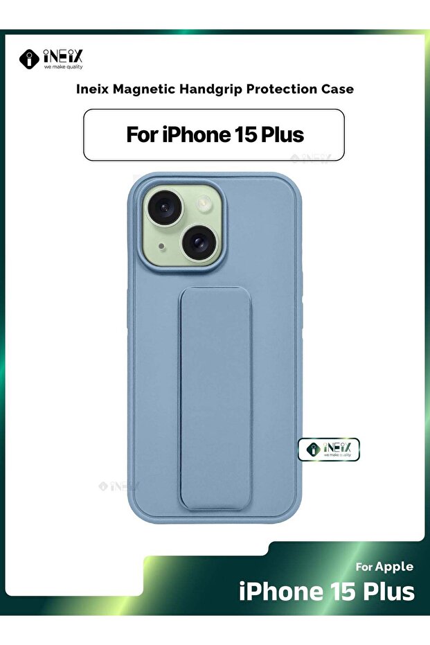 غطاء واقٍ مغناطيسي 3 في 1 مع حزام معصم وحامل لهاتف iPhone 15 Plus
