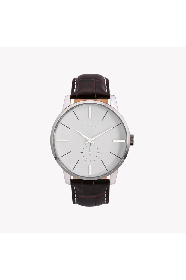 Men's Stainless Steel & Leather Watch | ZK126G5LS-11