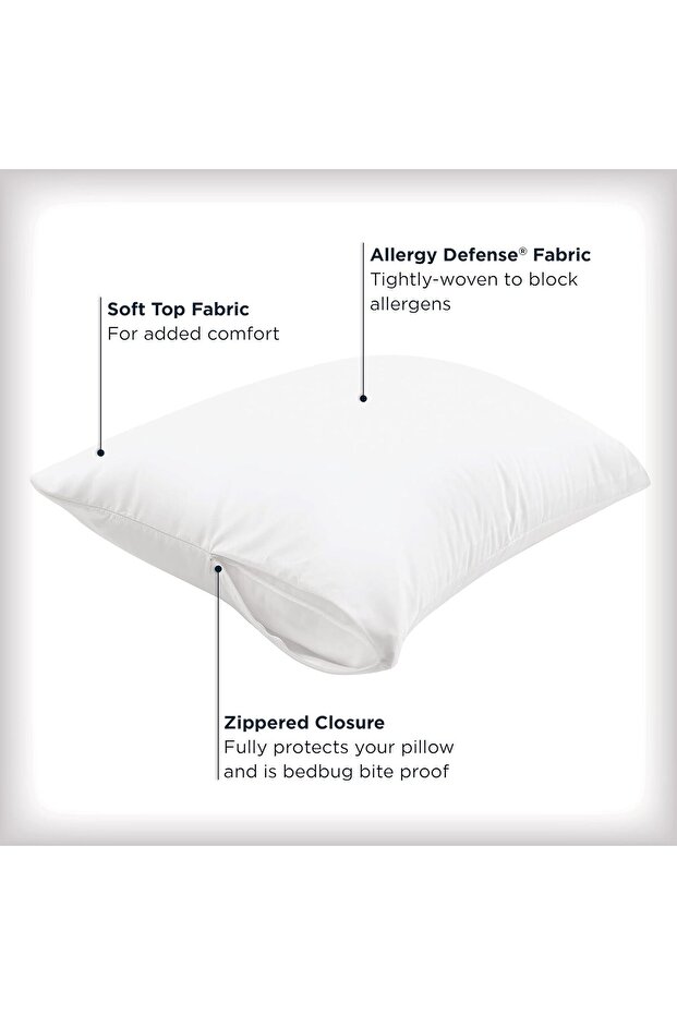 AllerEase Maximum Pillow Protectors for Allergy Protection, Standard/Queen, 4-Pack - 2