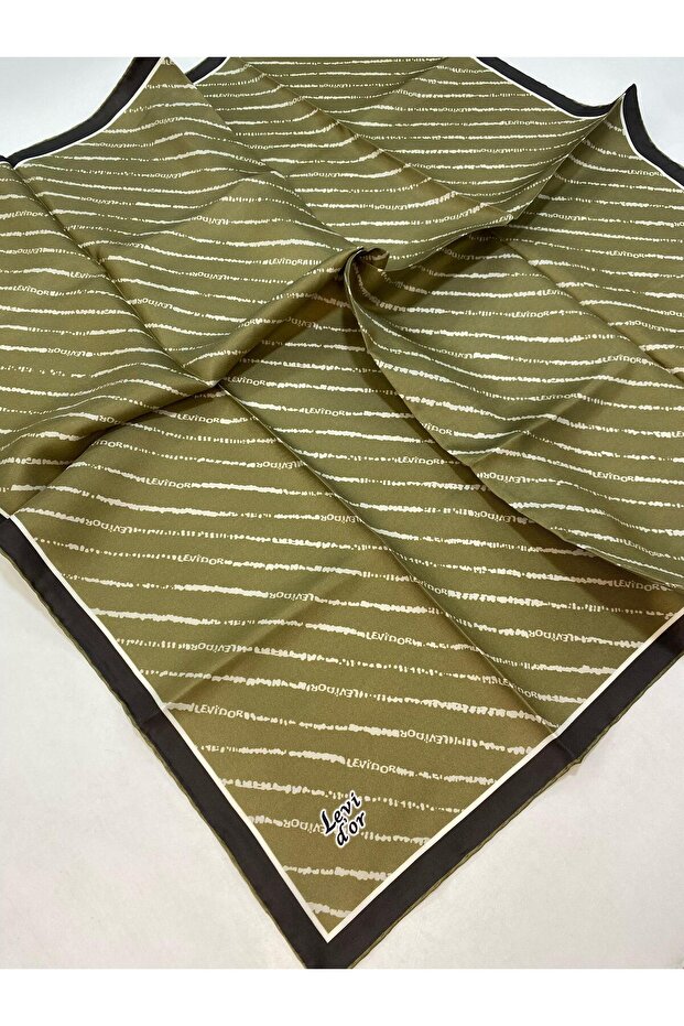 Oil Green Tivil Silk Scarf Ist 60801 - 4 Mixed Pattern