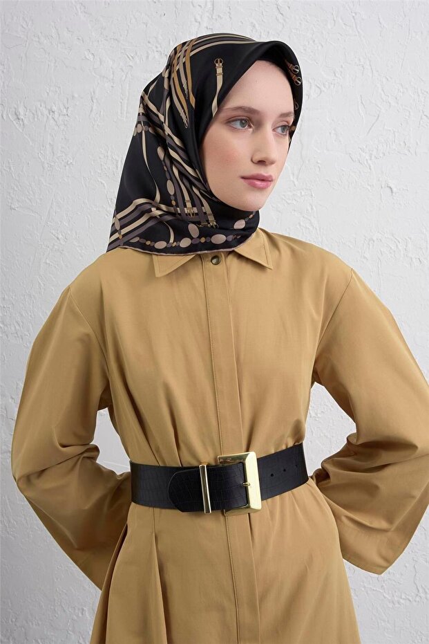 وشاح أوبجي منقوش ساف حرير تويل 9407D 04