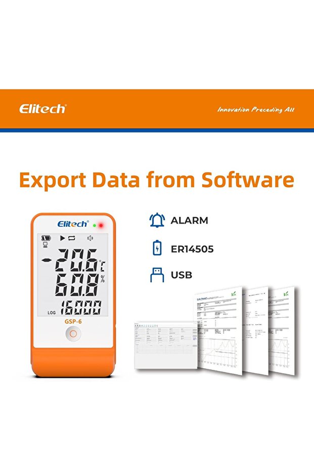 Elitech Digital Temperature & Humidity Data Logger GSP-6 (5-Pack) - 4