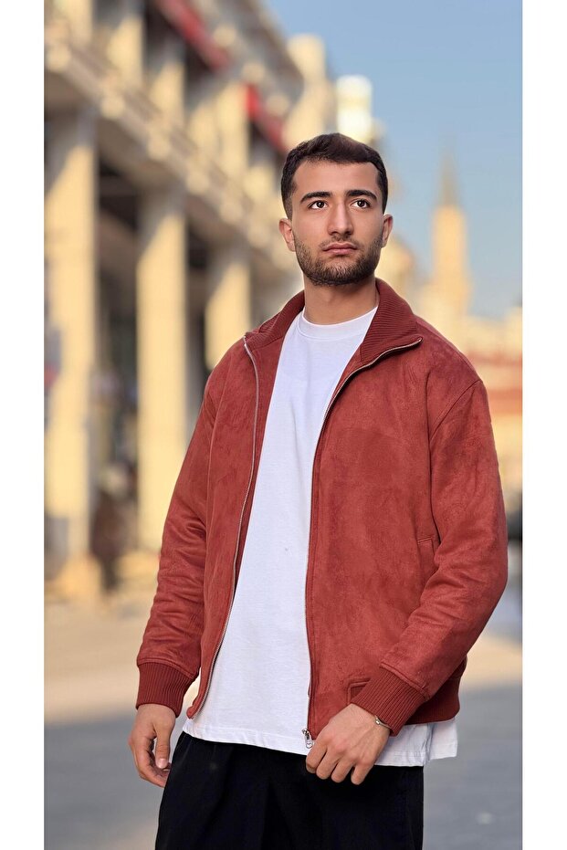 X-2021 Ribanalı İçi Kapitone Süet Mont - 2