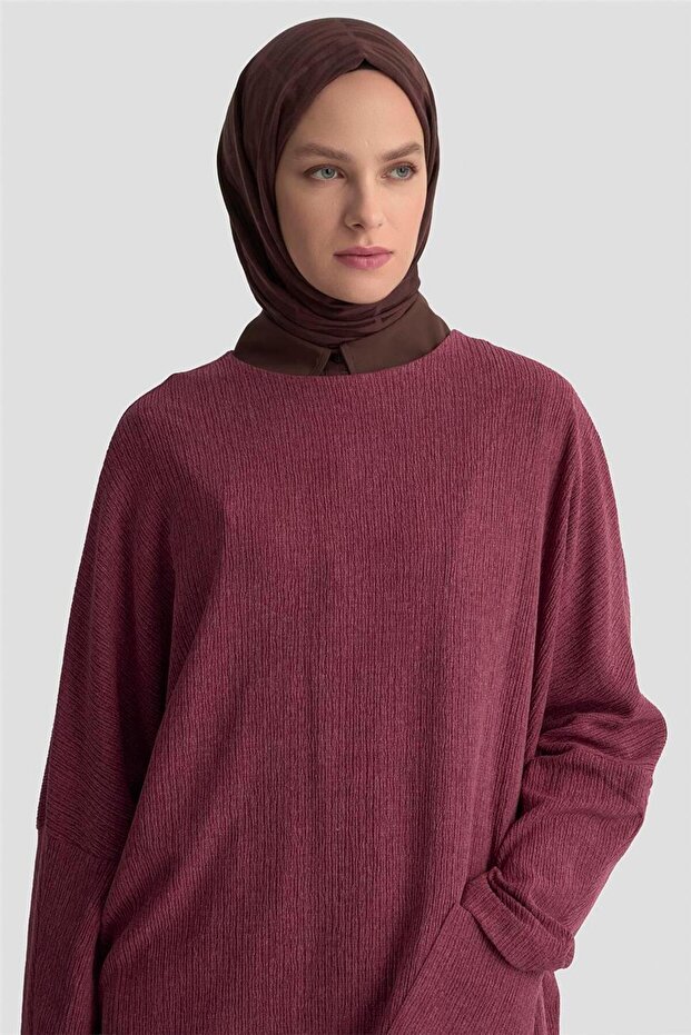 Basic Örme Tunik 25KD1118 Bordo - 4
