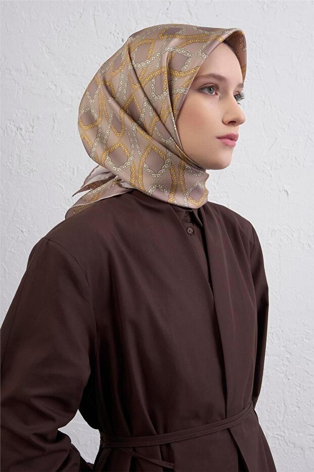 Classic Patterned Pure Silk Twill Scarf 9410D 33