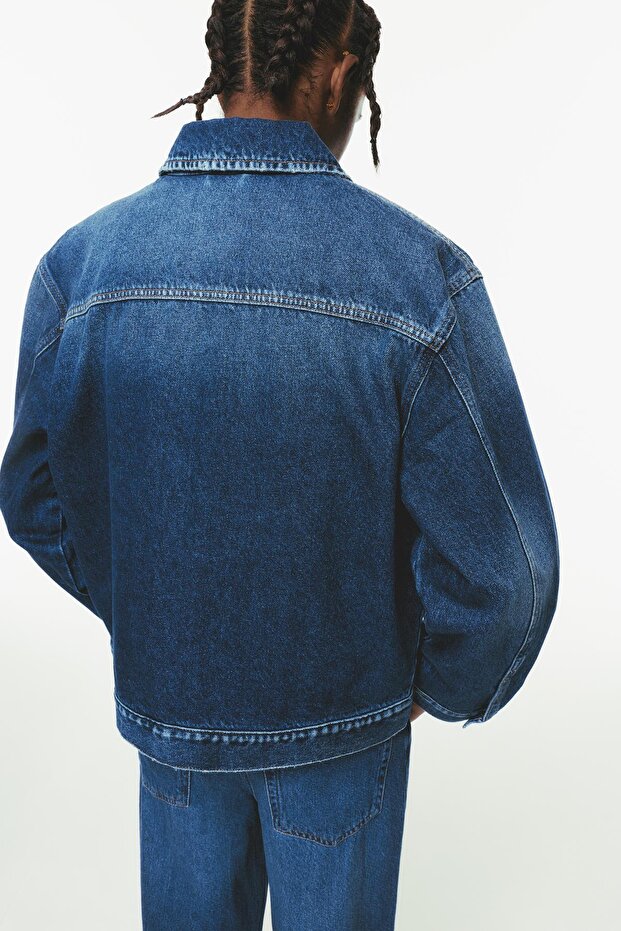 İçi dolgulu denim ceket - 4