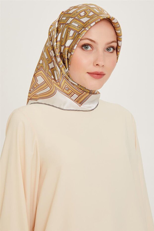 وشاح كلاسيكي منقوش سيرا ساف حرير 9213D 05