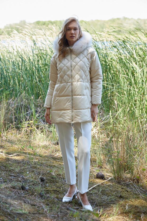 KÜRKLÜ TAŞ İŞLEMELİ MONT - 3