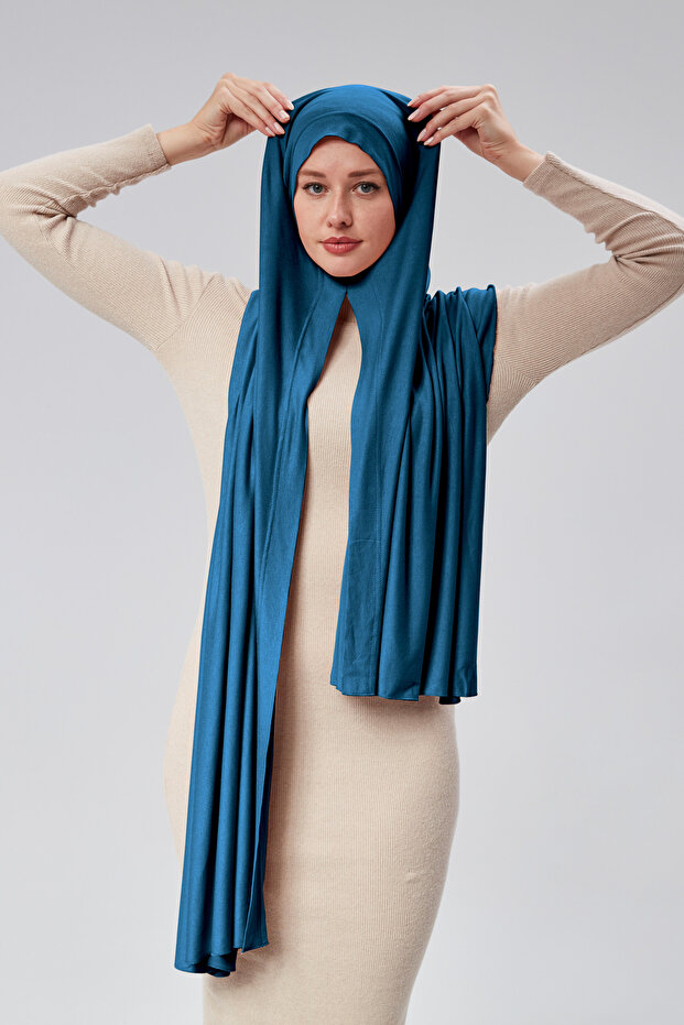 Women's Hijab Combed Shawl Ready Practical Snap-On Easily Wear Long Four Seasons Cotton Shawl
