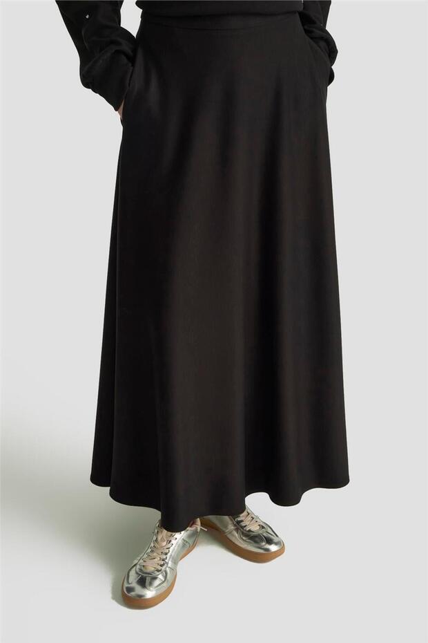 Kloş Örme Etek 25KD4033 Siyah - 2