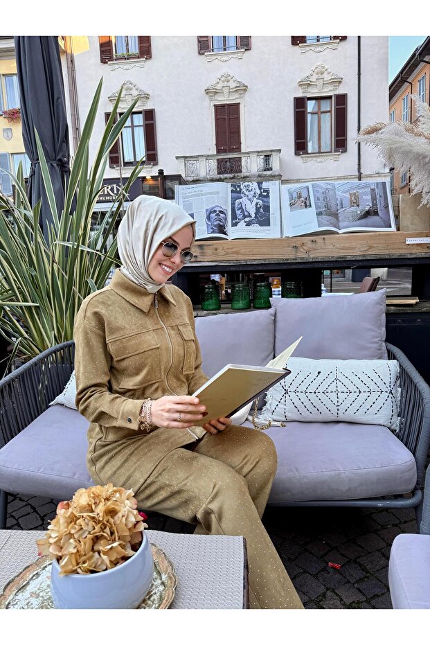 SERPME TAŞLI SÜET TAKIM - 4