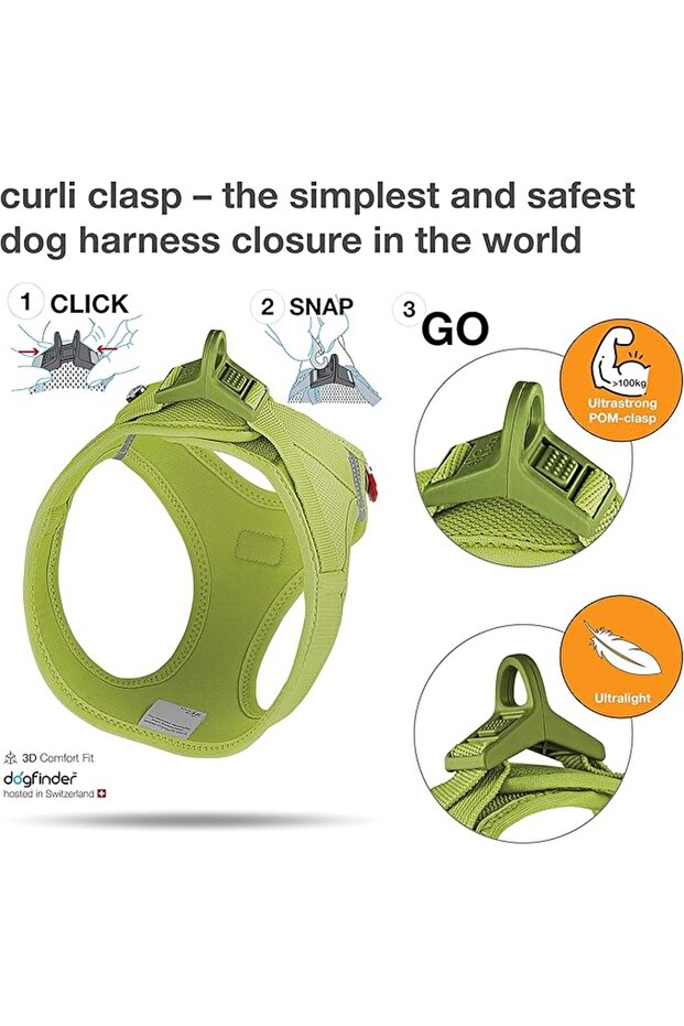 Vest Harness Clasp Air-Mesh Lime M - 3