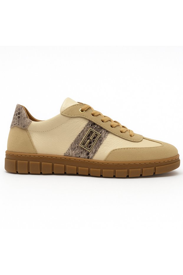 Women's Genuine Leather Flat Sole Sneaker Sports Shoes