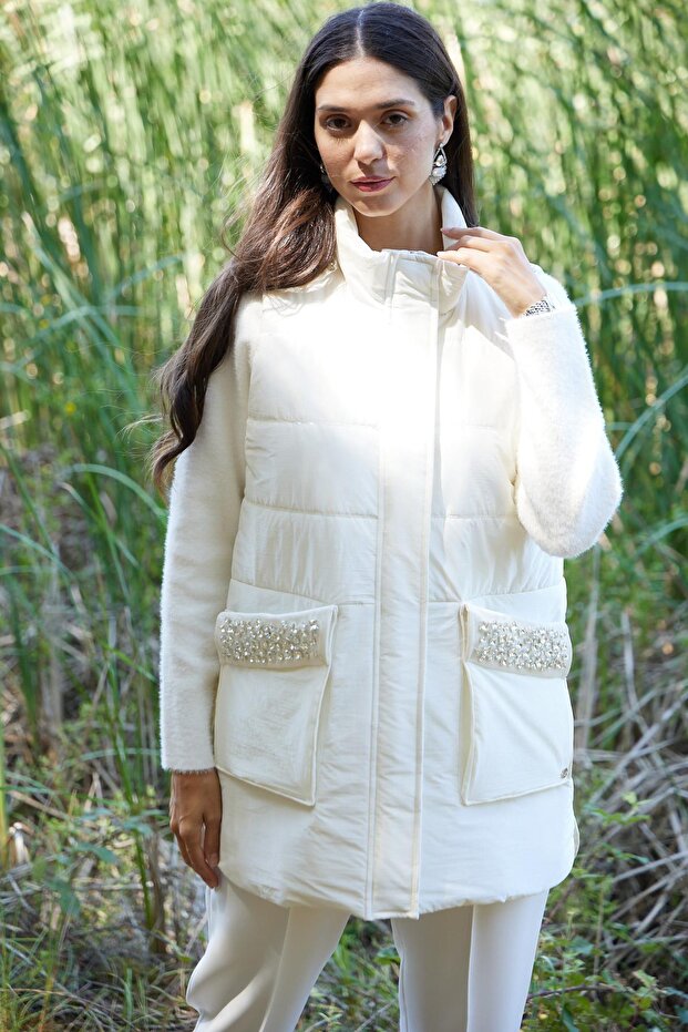 PUL NAKIŞLI TAŞLI YELEK - 7