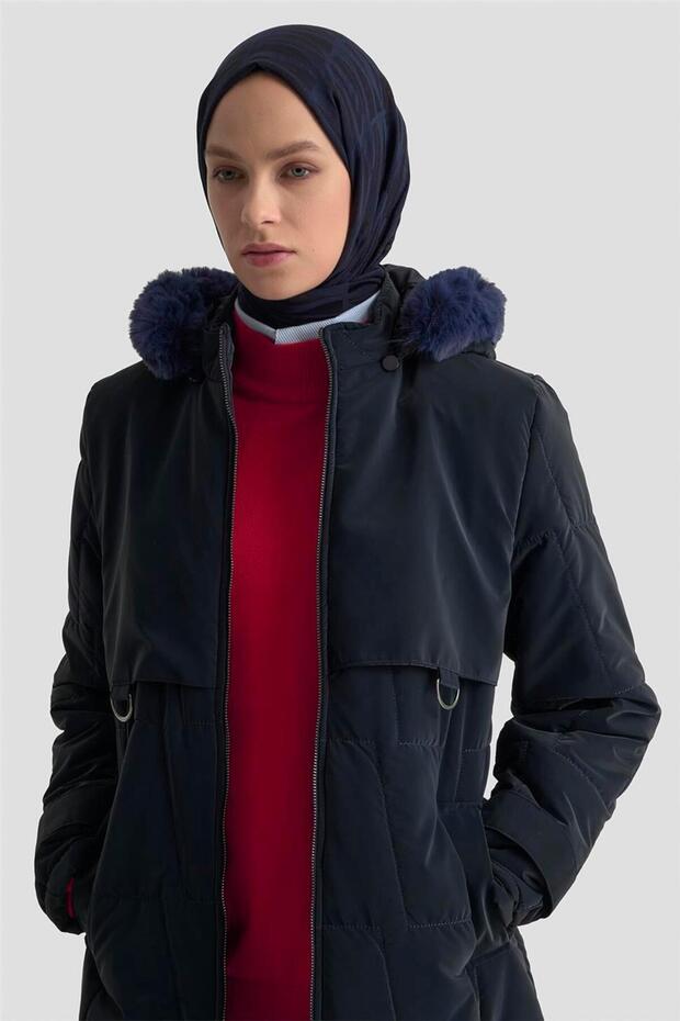 بغطاء رأس مبطن 25KD2402 أزرق داكن