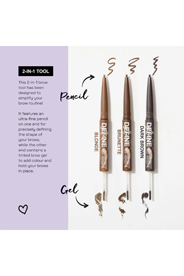 Define and Set 2-in-1 Brow Sculpt – Brunette | Eyebrow Definer & Setting Gel - 6