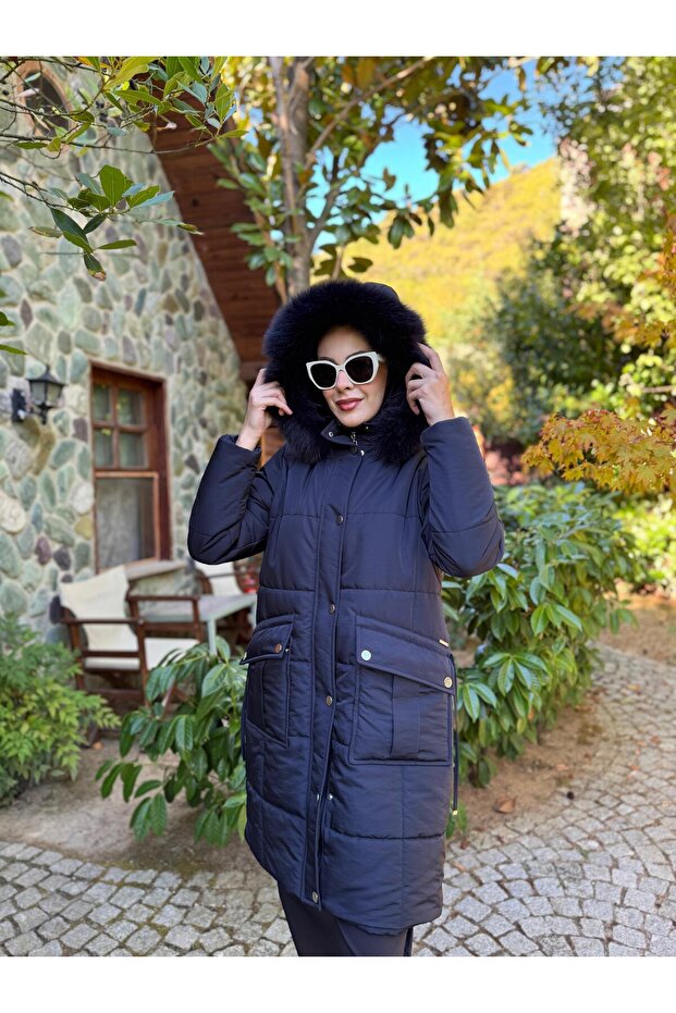 KÜRKLÜ KAPÜŞONLU ÇITÇITLI MONT - 3