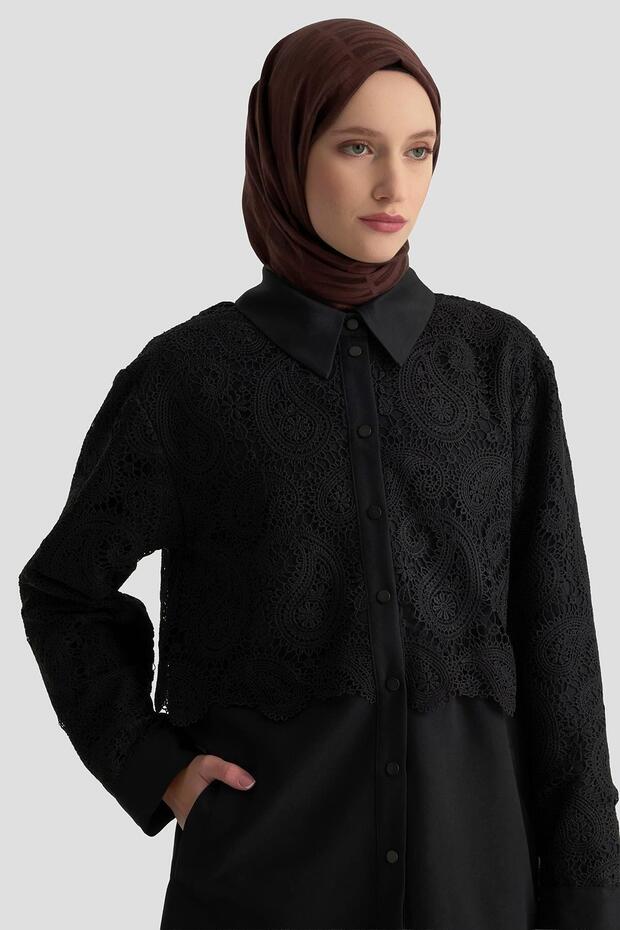 قبعة دانتيل ألييري 25K7924 باللون الأسود