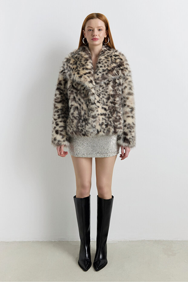 Beyaz Pullu Mini Şort Etek - 1