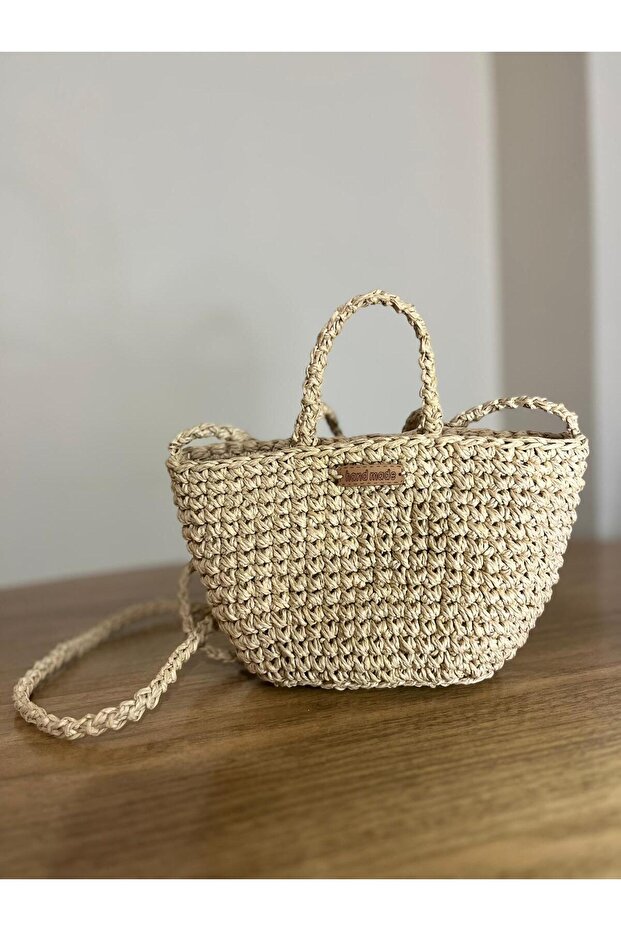 حقيبة يدوية الصنع من الورق المقوى مع حبل - 3