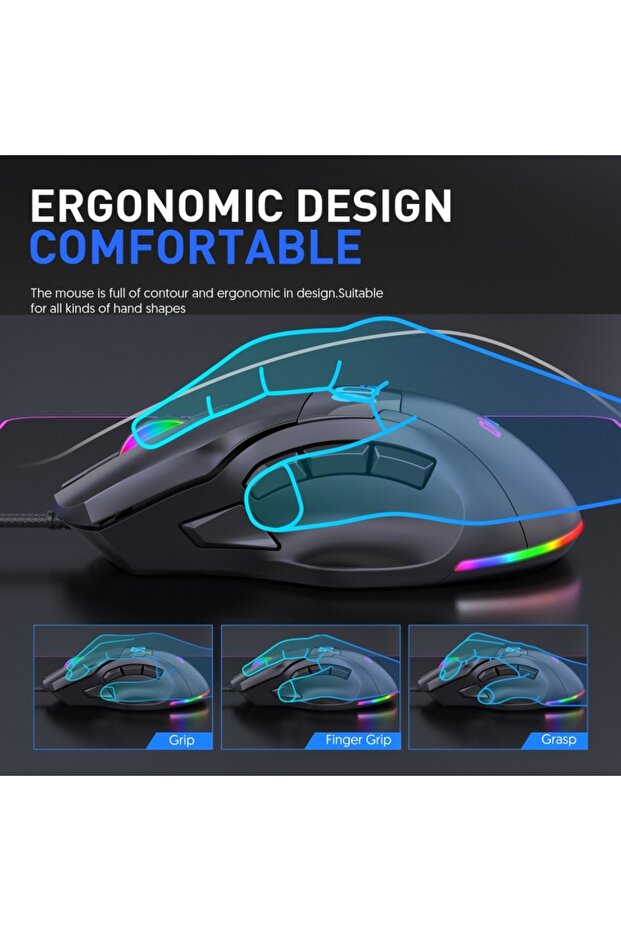 MKESPN G6 9 TUŞ MAKRO PROGRAMLI GAME MOUSE - 2