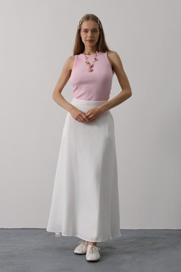 Linen Skirt - White