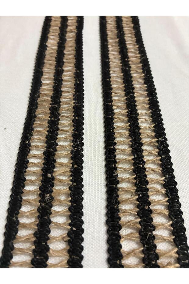 Siyah Açık Kahve Örme Şerit(4cm) - 1