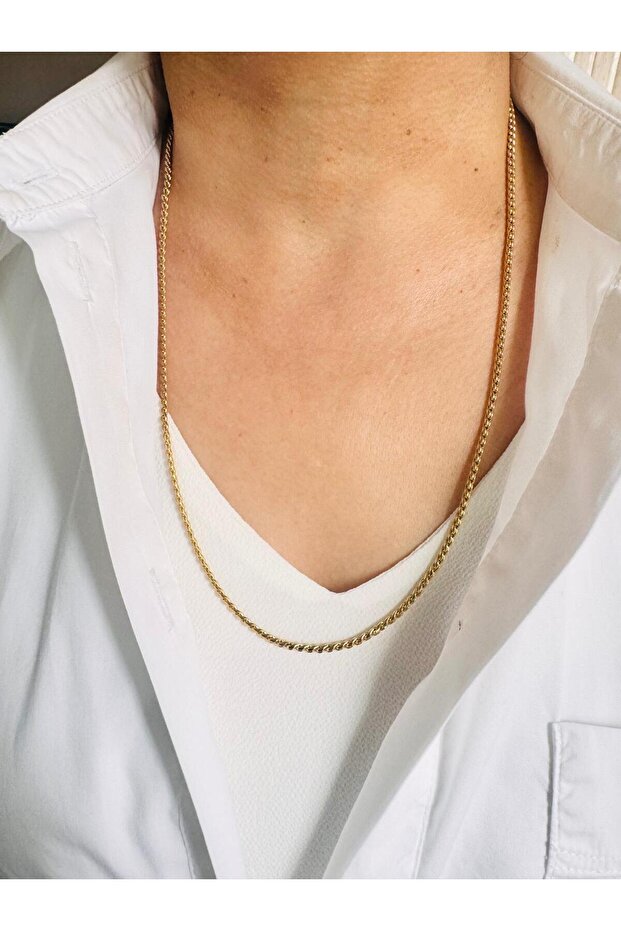 Steel Gold Chain Necklace 60 cm