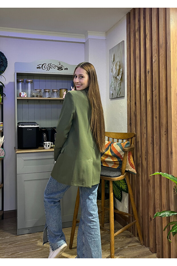 Haki Blazer Ceket - 2