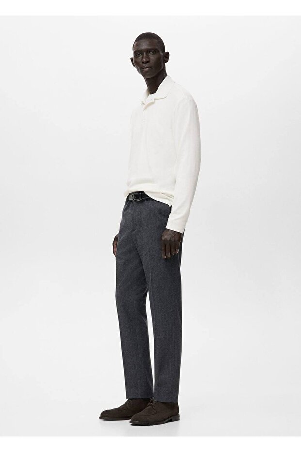 Regular kesim triko polo kazak - 5