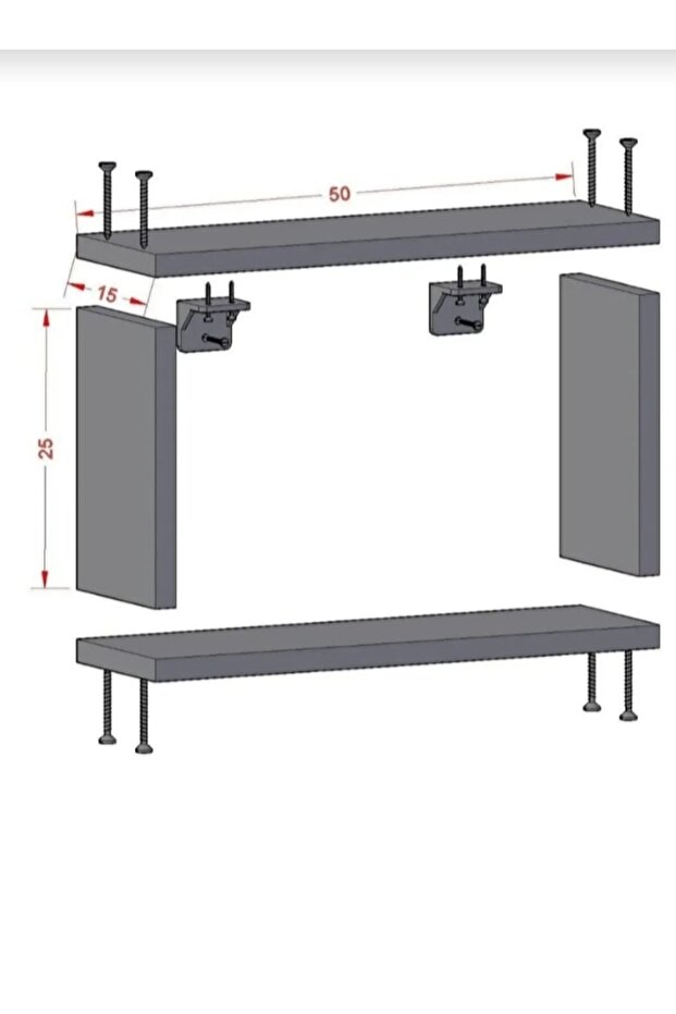 Duvar rafı 3 katlı - 2