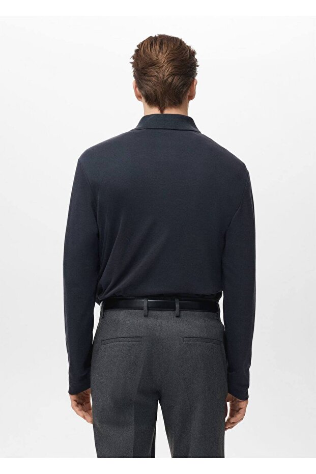 Regular kesim triko polo kazak - 4