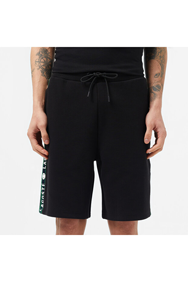 Erkek Regular Fit Baskılı Siyah Şort - 4