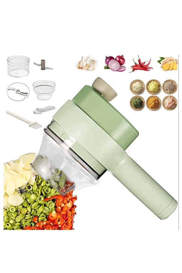 ELTRAZONE Electric Vegetable Cutter Set,Gatling Vegetable Chopper Mini Wireless Food Processor,Garl