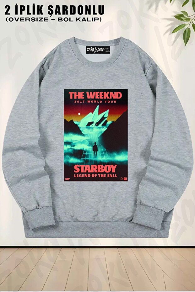 Unisex Tour Starboy the Weeknd Printed Oversized Crew Neck Sweatshirt