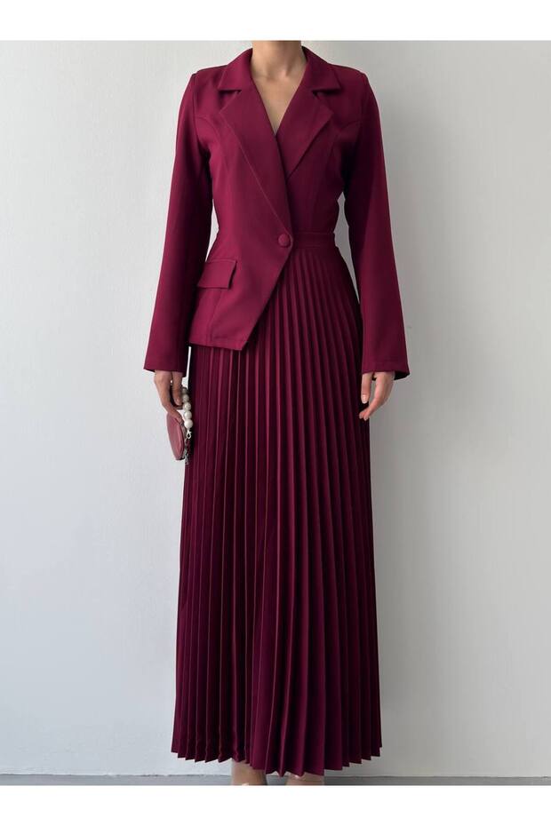 PİLE DETAYLI ELEGANCE ELBİSE - 2