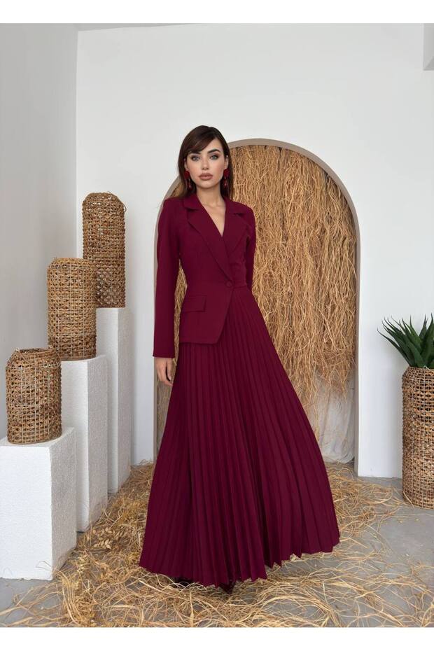 PİLE DETAYLI ELEGANCE ELBİSE - 3