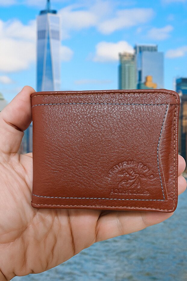 Genuine Leather Credit Card Holder Wallet Side Model
