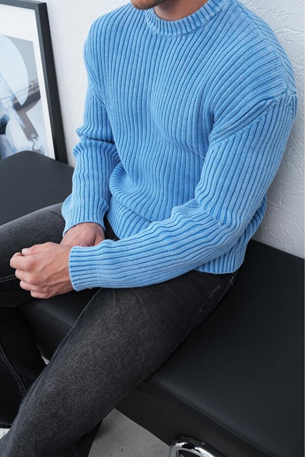 Yıkamalı Triko Kazak - 1