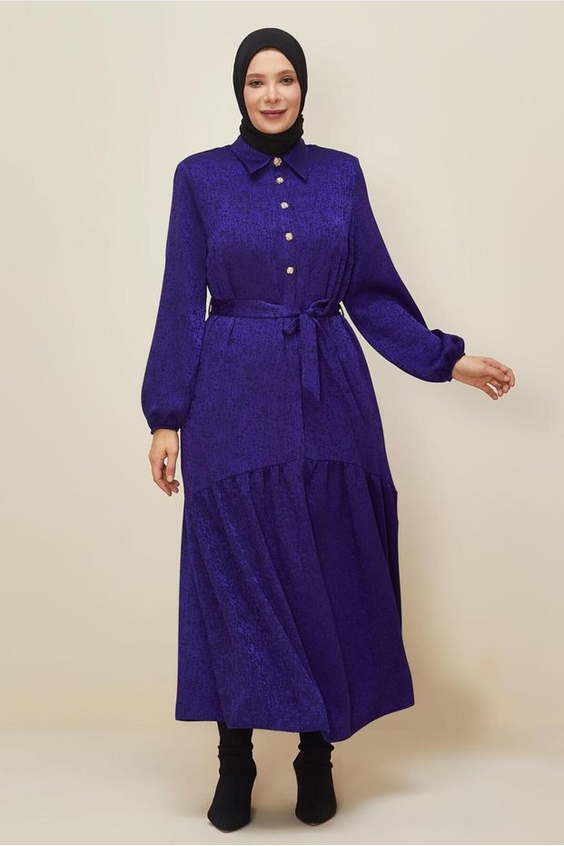 Belted Jacquard Dress 20874