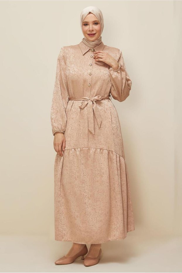 Belted Jacquard Dress 20874