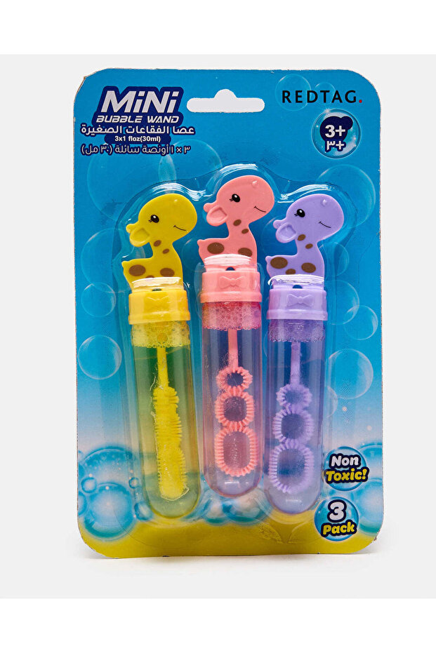 مجموعة متنوعة من 3 قطع من عصا الفقاعات الصغيرة على شكل زرافة (30 مل) - 1
